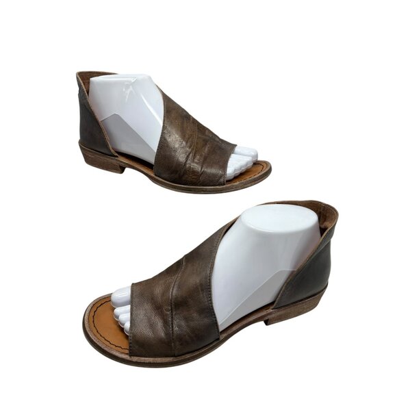 Free People Mont‎ Blanc Distressed Leather Cutout Sandals - Picture 6 of 11